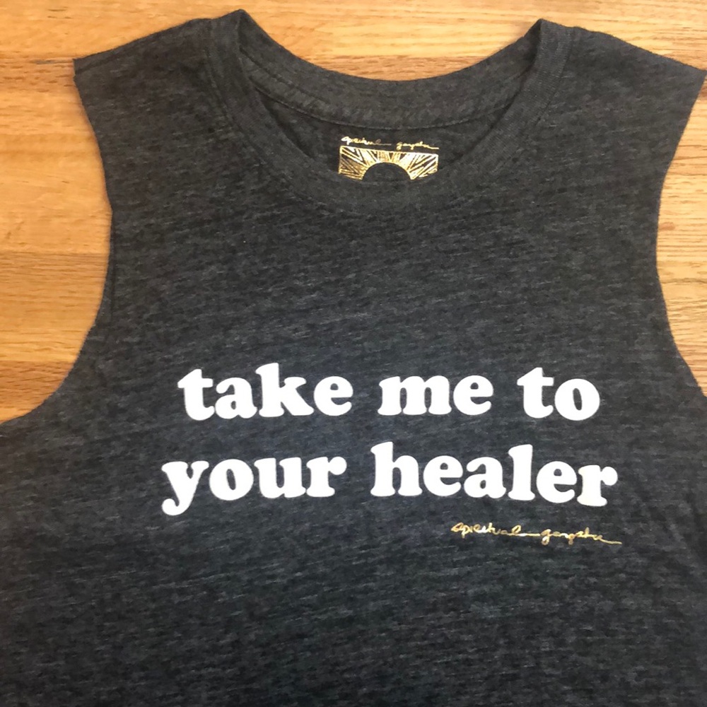 Spiritual Gangster healer crop tank